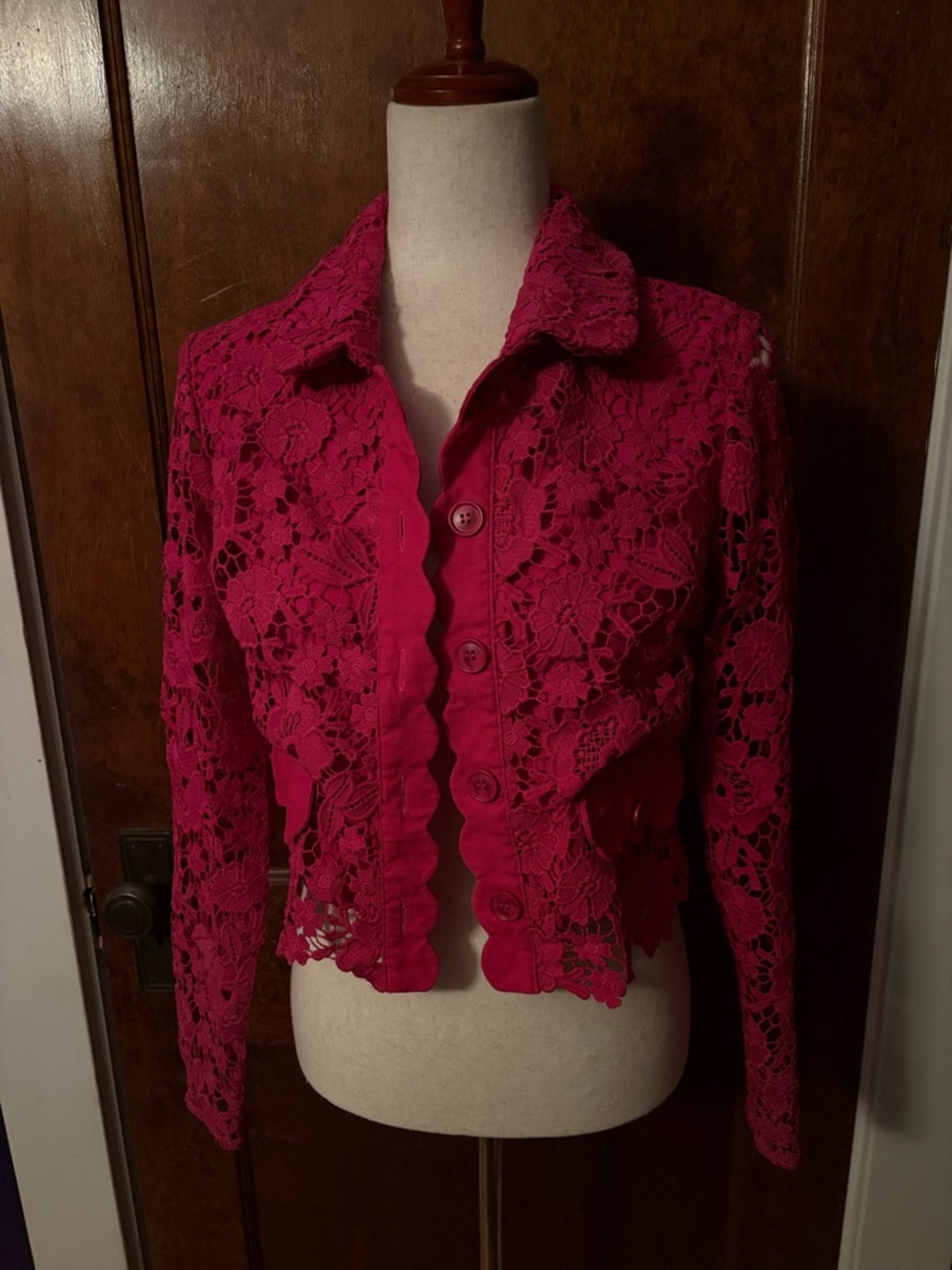 Anthropologie Dolan Left Coast Fuchsia Lace Lady Jacket XS - Picture 7 of 12